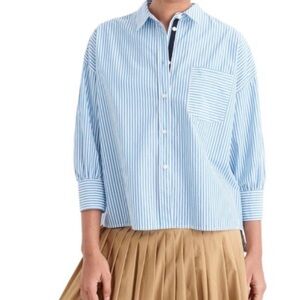J. Crew Blue and White Striped Button-Down Shirt